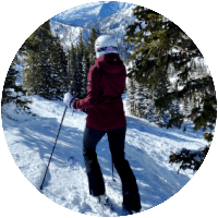 Bernadette skiing