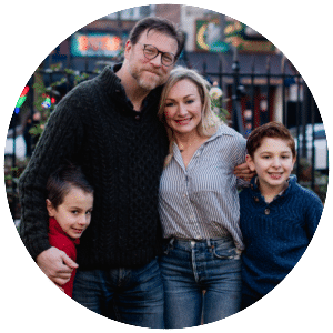 Scott and Bernadette pose with their sons