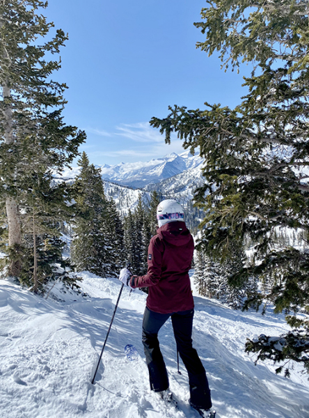 Bernadette skiing