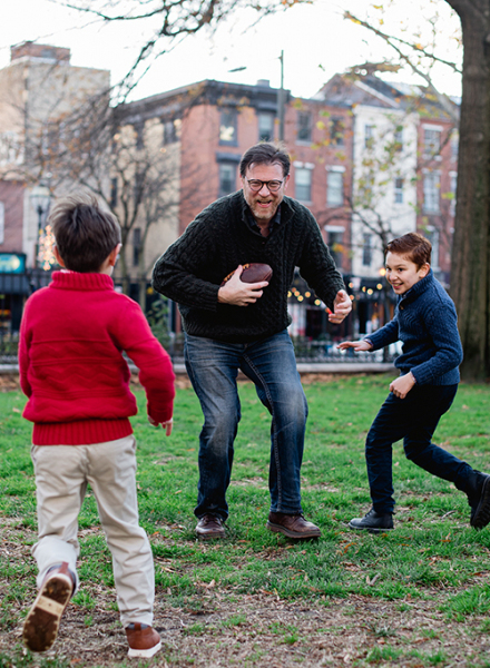 Scott showing off his football moves