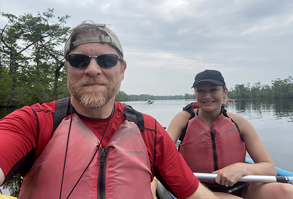 Scott and Bernadette on the river